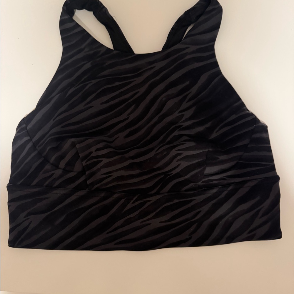 Black Zebra Print Sports Bra